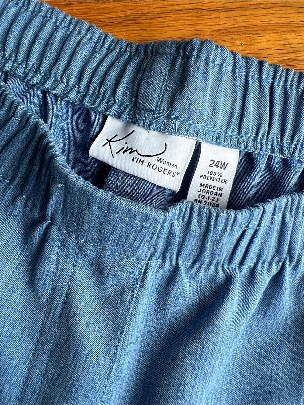 Kim Rogers Blue Elastic Waist Capri Pants